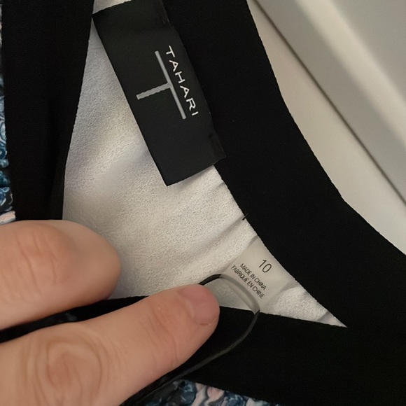 Tahari Blue and Black Midi Skirt - Picture 3 of 7